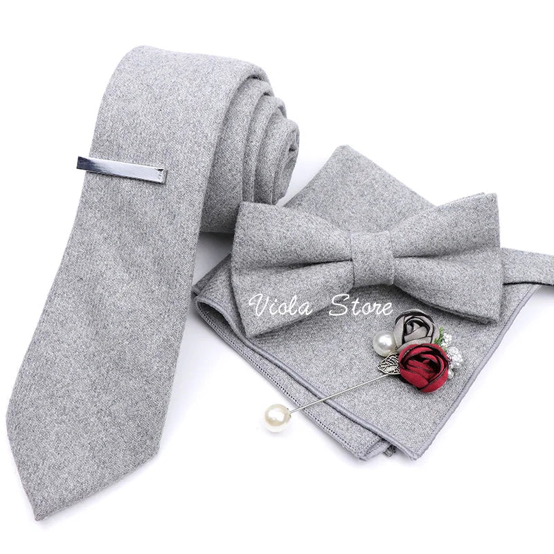 Top 50 Wool Soft 7cm Tie Bowtie Hankie