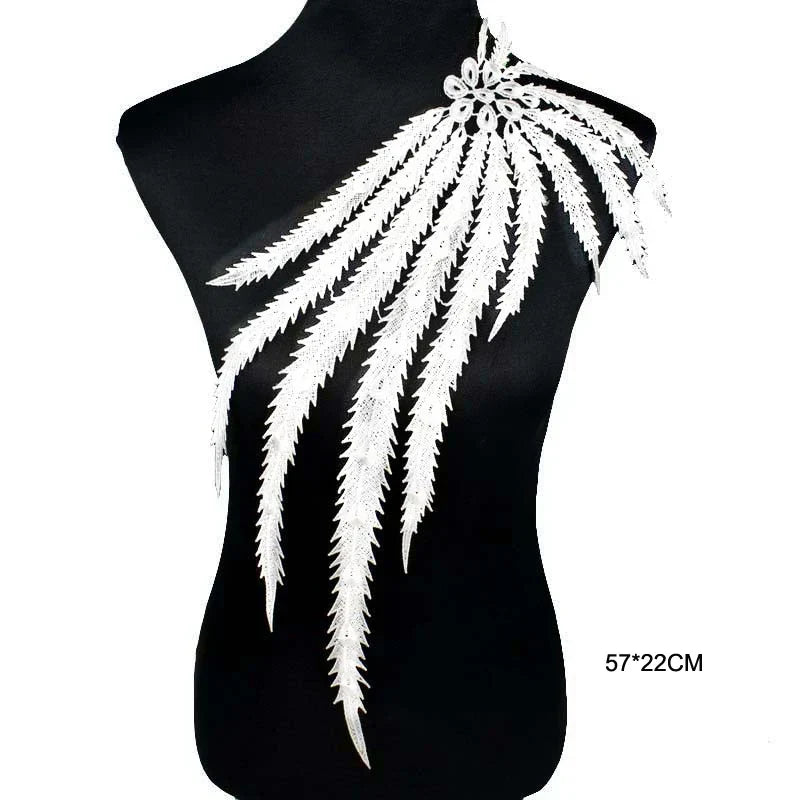 1 Pc Black Flower Neckline Collar Lace Applique