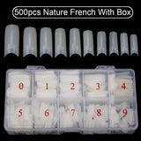 500Pcs/Box False Nails Tips Manicure Kit Nail File