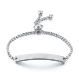 Personalize Baby Name Bracelet Figaro Chain Smooth Bangle