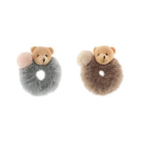 2pcs Plush Animal Scrunchie Set Elastic Hair tie