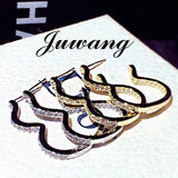 JUWANG New Exquisite Luxury Curve Temperament Earrings for