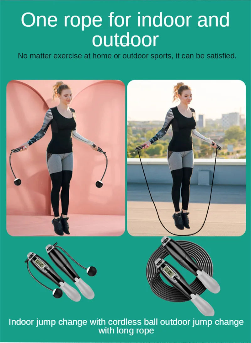 Cordless Electronic Skipping Rope Gym Fitness Crossfit Skipping