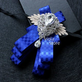 Elegant Gorgeous Diamond Ribbon Bowtie Men Wedding Suit