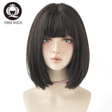 7JHH WIGS Black Short Bob Wig for Girl