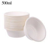50PCS/Pack 220/350/500ml Disposable Dinnerware ECO-Friendly White Paper Bowl