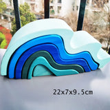 Montessori Wooden Toys Elemental Rainbow Stacking Blocks /Unpaint