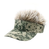 Winfox Men Women Camouflage Fake Flair Hair Baseball