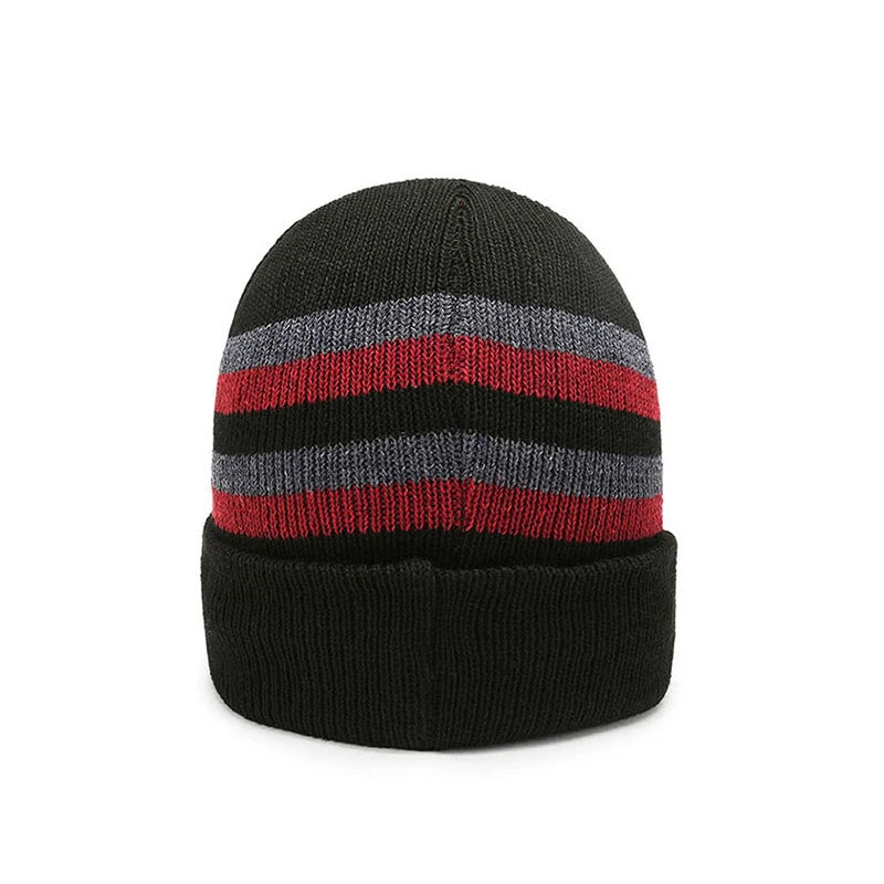 Winter Hats for Women Thick Beanies Letter Striped