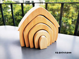 Montessori Wooden Toys Elemental Rainbow Stacking Blocks /Unpaint