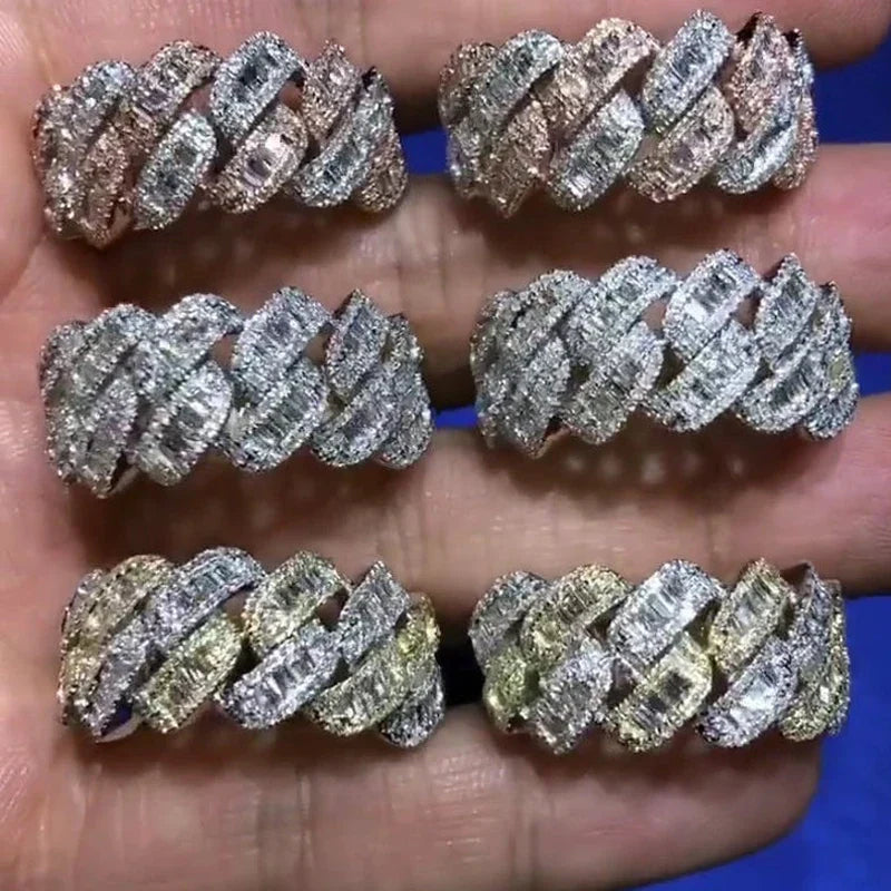 2023 New Iced Out Bling Men Finger Jewelry