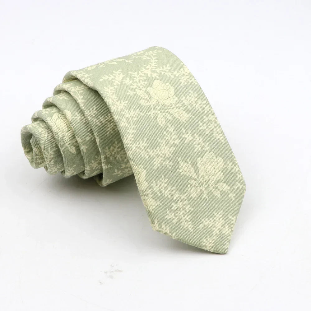 New Floral Tie For Men Skinny Casual Cotton