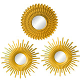 Gold Mirrors for Wall Decor Set of 3