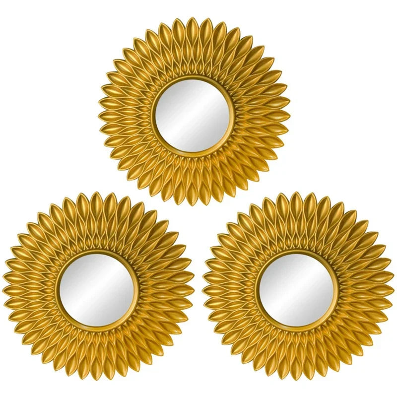 Gold Mirrors for Wall Decor Set of 3