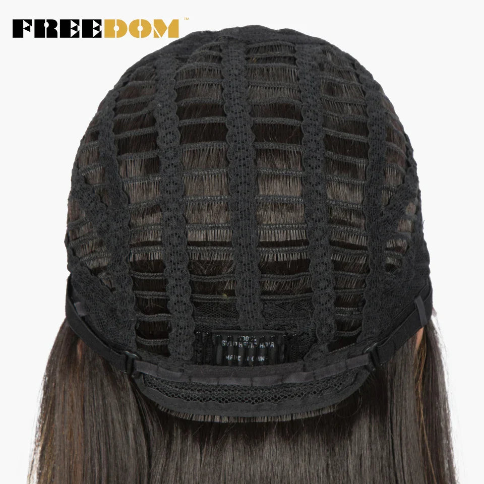 FREEDOM Straight Synthetic Lace Wigs Short Bob Ombre
