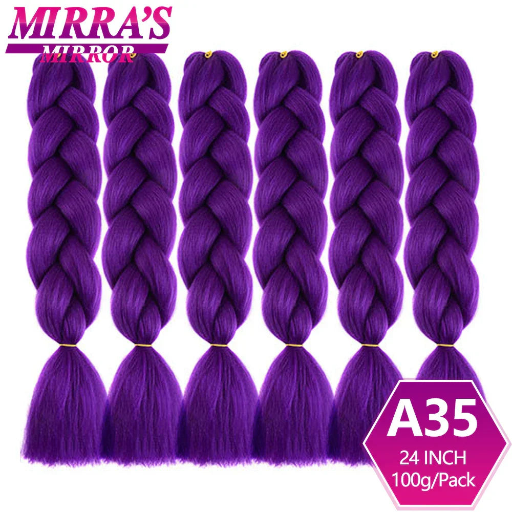 6 Bundle Braiding Hair 24 Inch Synthetic Jumbo