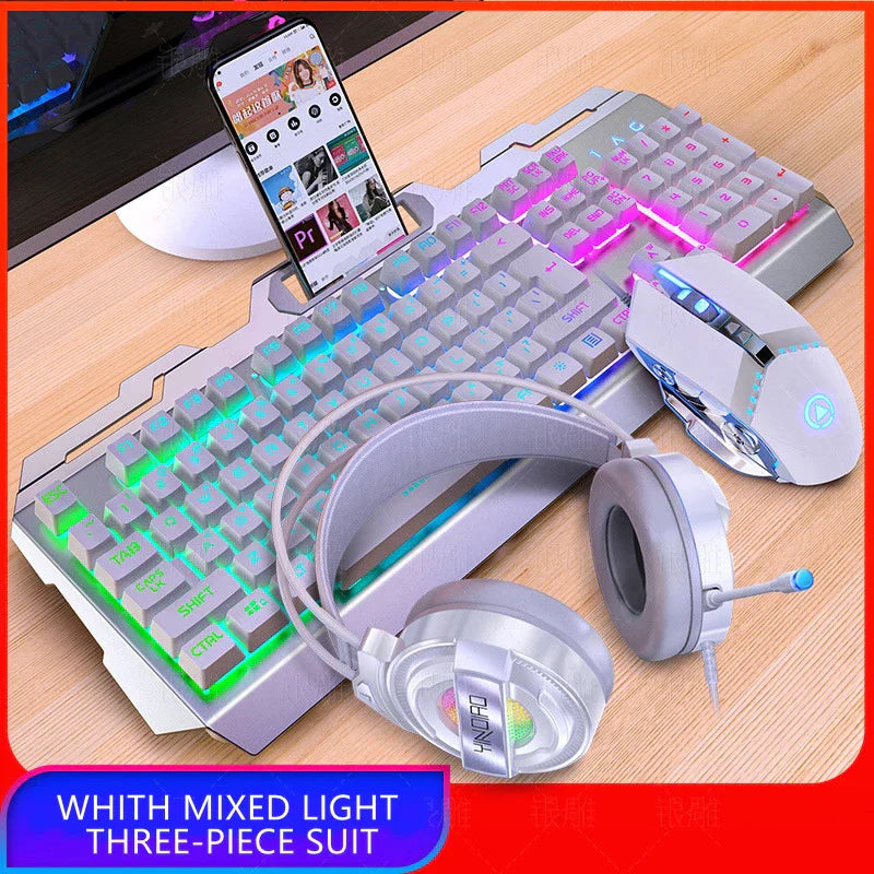 V2 Gaming Keyboard Mouse Headset Set Mechanical Feel