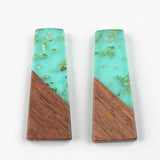 10PCS Trapezoid Earrings Accessories Natural Wood & Resin