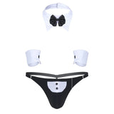 Mens Waiter Tuxedo Lingerie Sexy Cosplay Costume Role