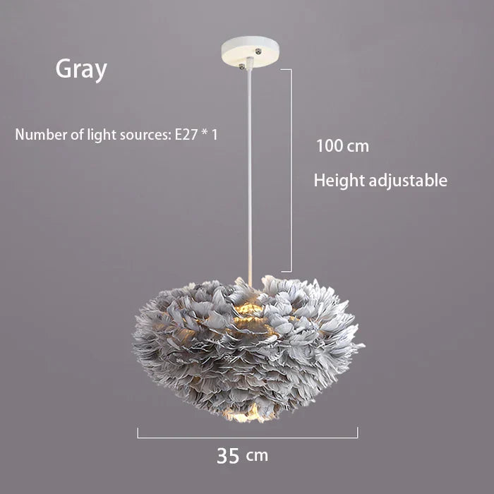 Feather Chandelier Nordic Modern Living Room Bedroom Feather