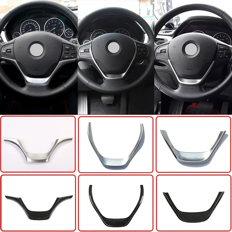 Car Carbon Fiber Interior Steering Wheel Decorative Frame