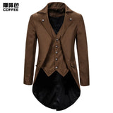 Gothic Victorian Tailcoat Jacket Men Steampunk Medieval Cosplay