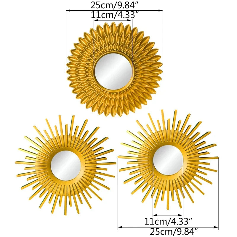 Gold Mirrors for Wall Decor Set of 3