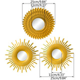 Gold Mirrors for Wall Decor Set of 3