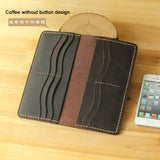 Handmade Vintage Crazy horse Genuine Leather Wallet men Leather long wallet clutch bag male purse money clips money bag