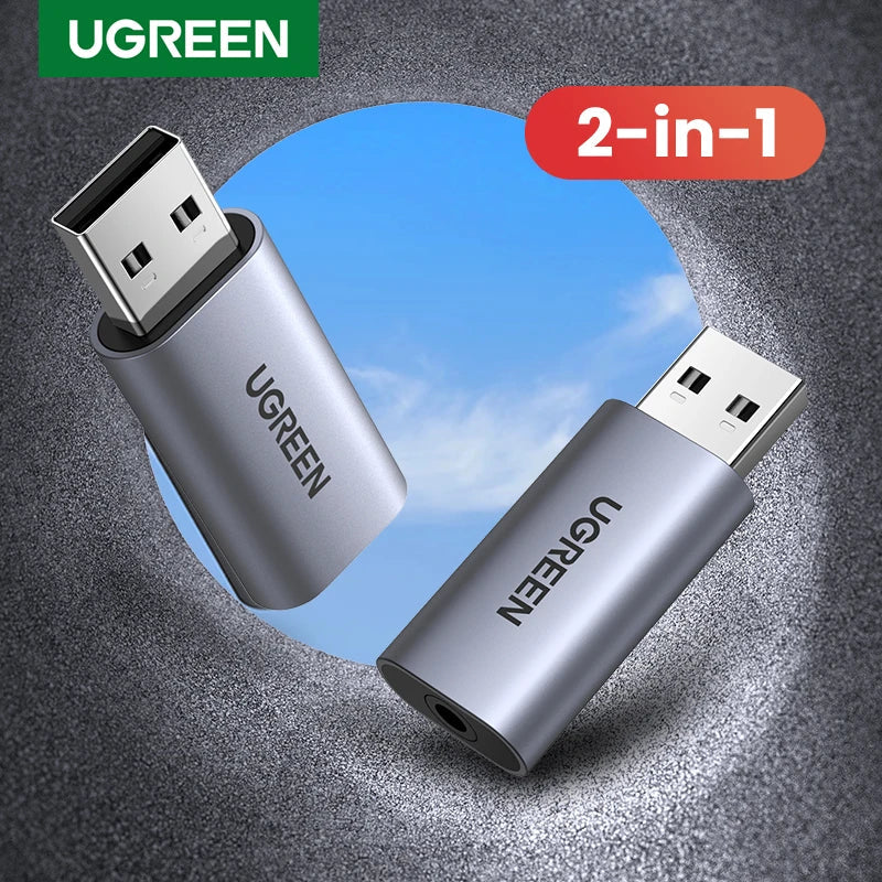 UGREEN Sound Card USB to 3.5mm Audio Interface