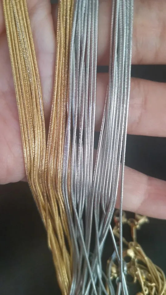 LUXUKISSKIDS 1mm Round Snake Chains Wholesale 10pcsPack Necklaces