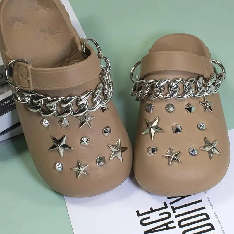 High Quality Fashion Metal Rivet Hole Shoe Charms