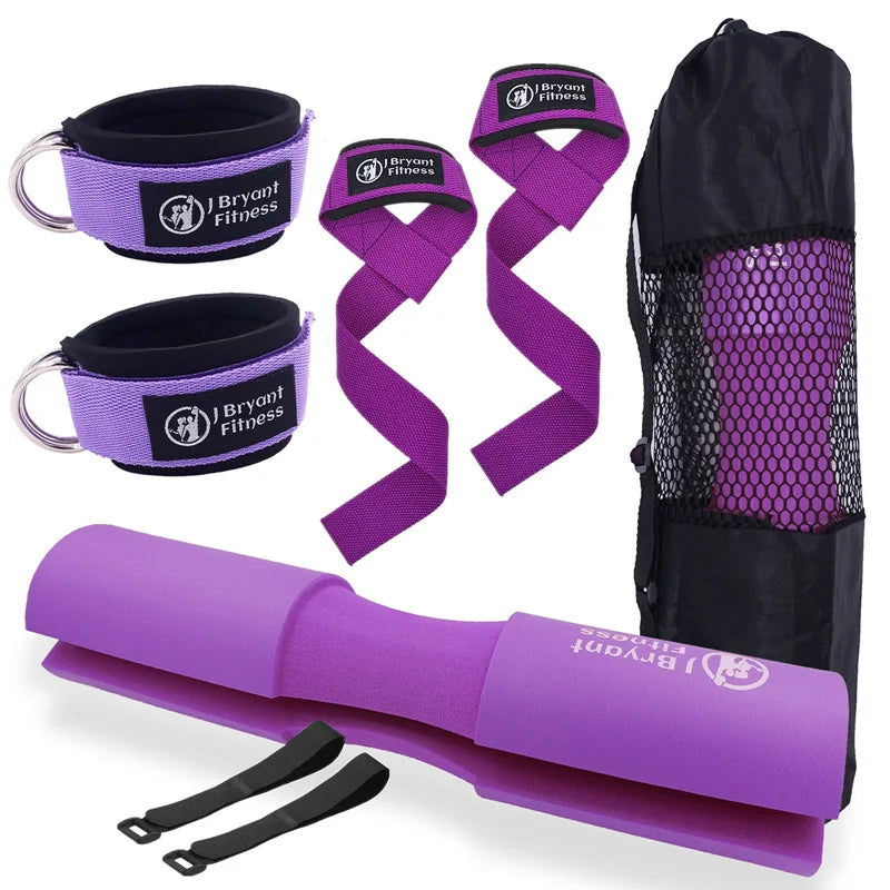Hip Thrusts Barbell Pad Set with Ankle Strap