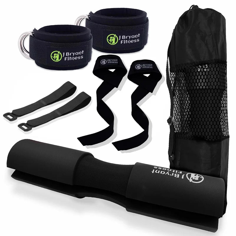 Hip Thrusts Barbell Pad Set with Ankle Strap