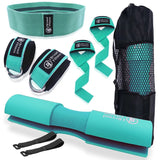 Hip Thrusts Barbell Pad Set with Ankle Strap