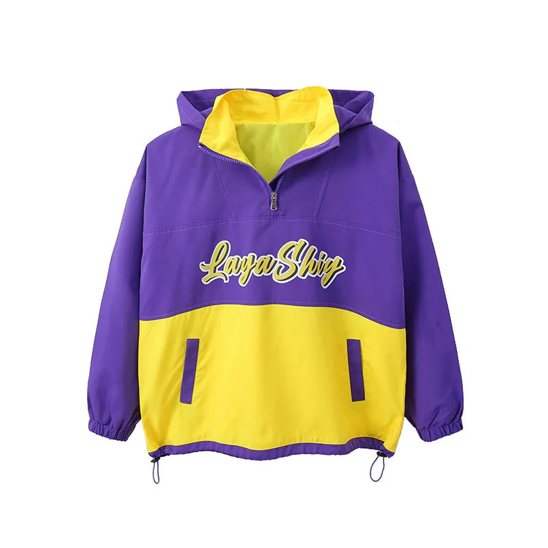 Hip-hop Streetwear Girls Jazz Dance Outfit Purple Yellow