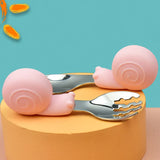 Hippo Snail Whale Silicone Baby Spoon and Fork