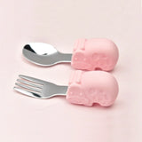 Hippo Snail Whale Silicone Baby Spoon and Fork