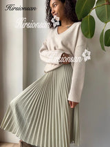 Hirsionsan Pleated Skirts Women 2023 Autumn New Korean