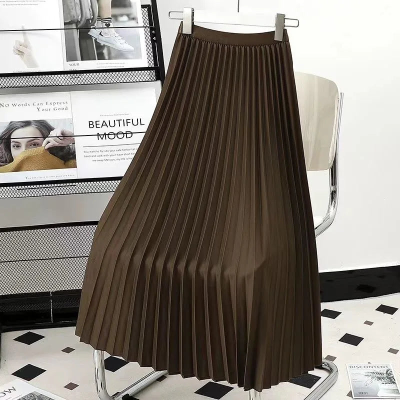 Hirsionsan Pleated Skirts Women 2023 Autumn New Korean