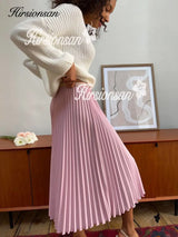 Hirsionsan Pleated Skirts Women 2023 Autumn New Korean