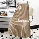 Hirsionsan Pleated Skirts Women 2023 Autumn New Korean