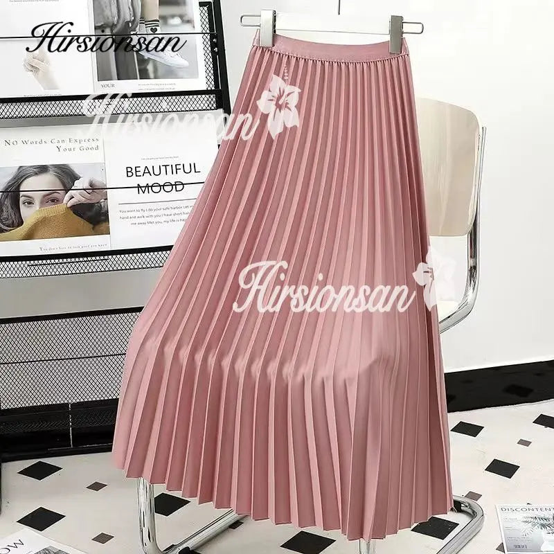 Hirsionsan Pleated Skirts Women 2023 Autumn New Korean