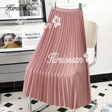 Hirsionsan Pleated Skirts Women 2023 Autumn New Korean