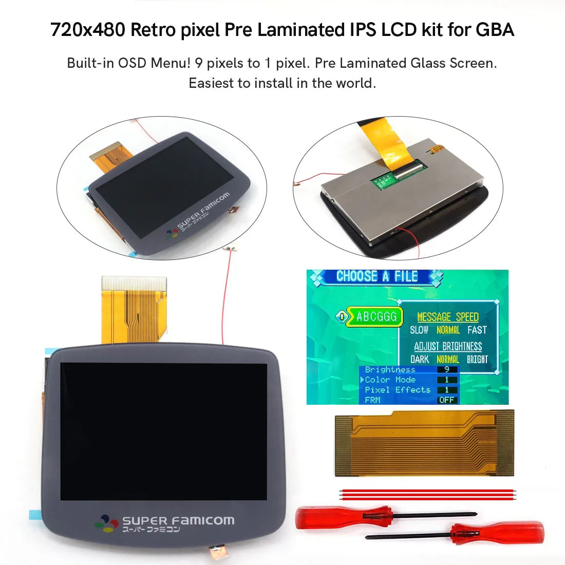 Hispeedido GBA IPS LCD V5 Laminated Drop In