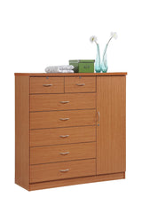 Hodedah 7-Drawer Dresser with Side Cabinet equipped