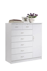 Hodedah 7-Drawer Dresser with Side Cabinet equipped