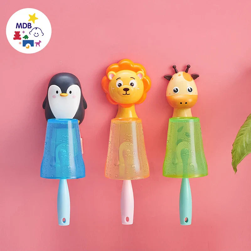 Holder Toothbrush Wall Kidshanging Cup Childbathroom Cartoon Organizer
