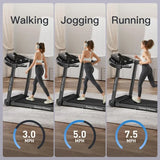 Home Folding Treadmill with Pulse Sensor, 2.5 HP