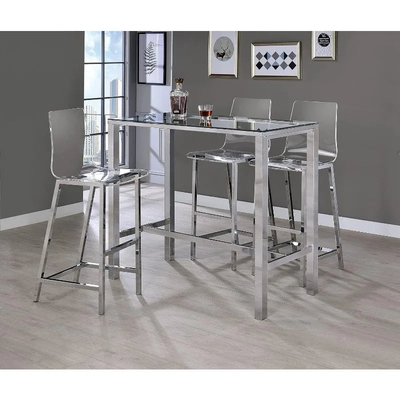 Home Furnishings Tolbert Bar Tables with Glass Top